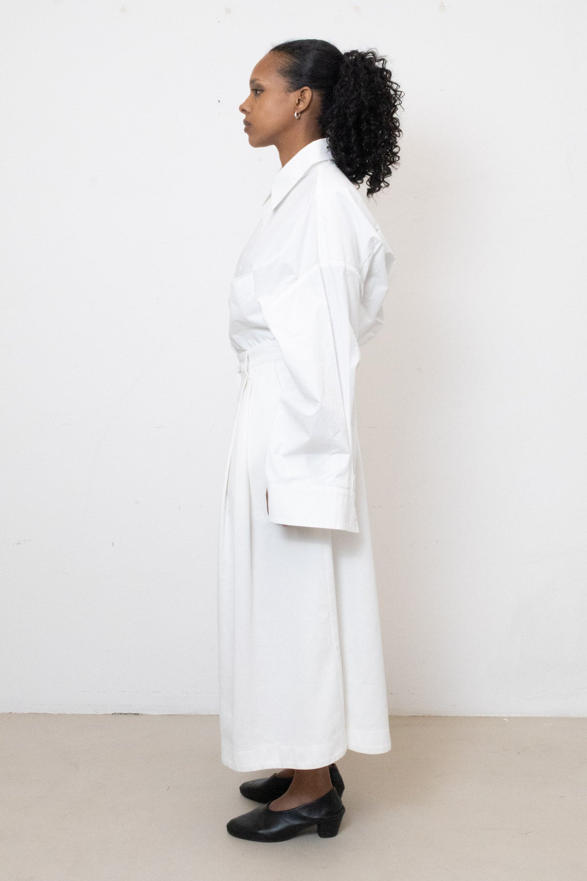 Shirt in White Cotton Poplin