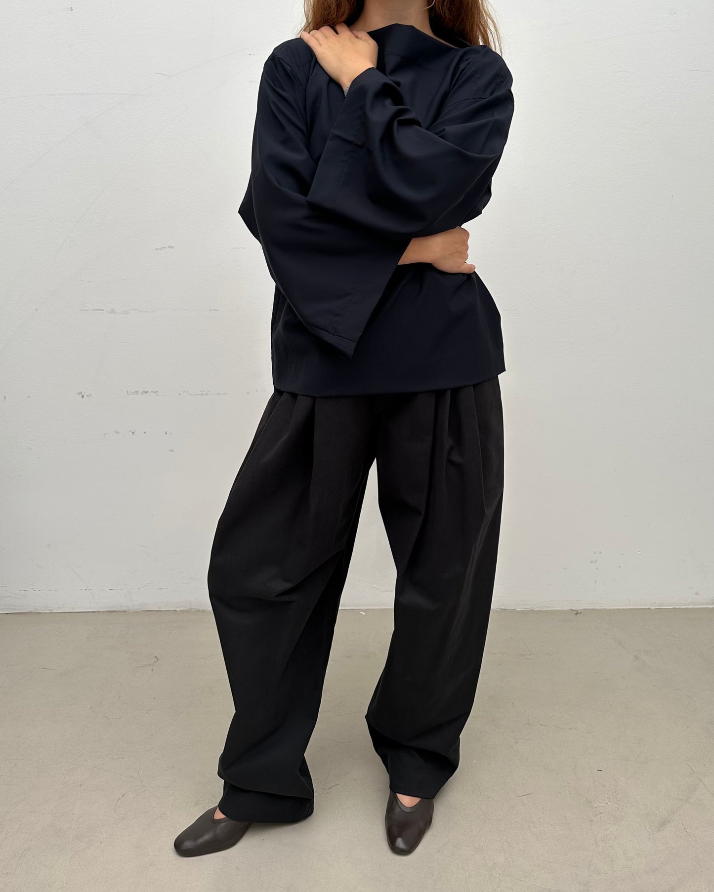 ARCHETYPE Tee Shirt in Navy Cool Wool