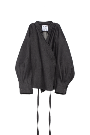 ARCHETYPE Enveloping Top in Black Denim