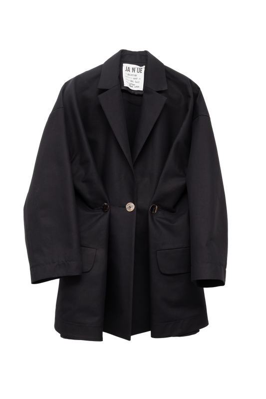 ARCHETYPE Folded vest in black twill cotton