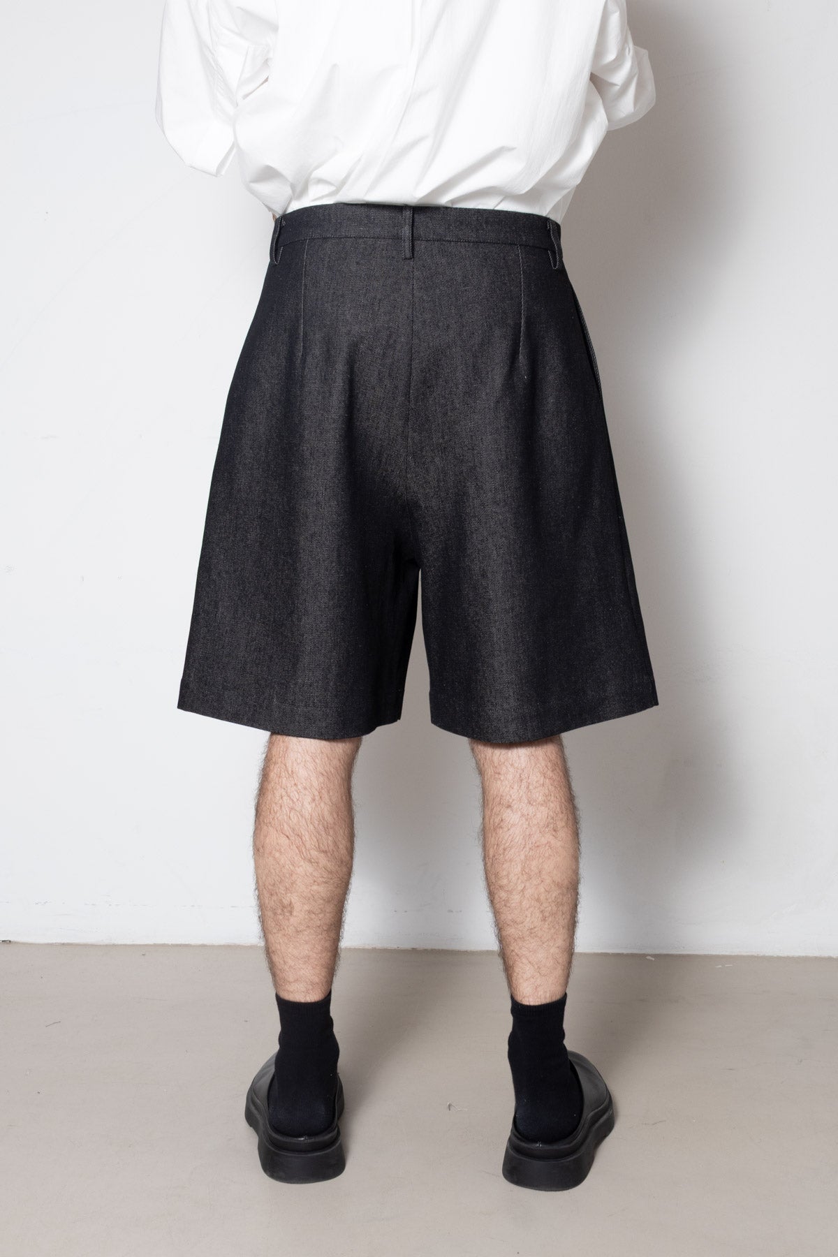 Billowing Shorts in Black Denim