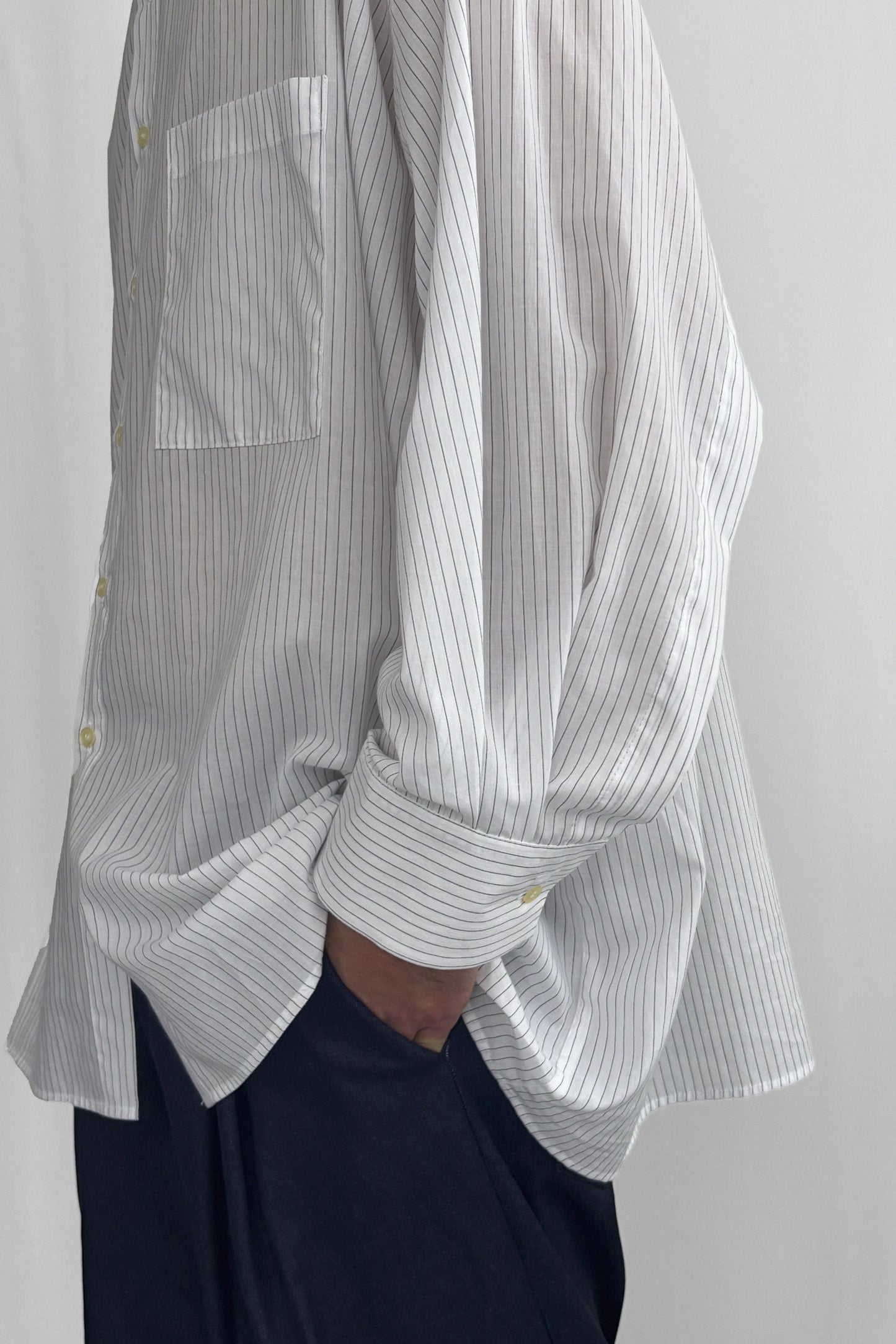 ARCHETYPE FINE PINSTRIPED COTTON SHIRT