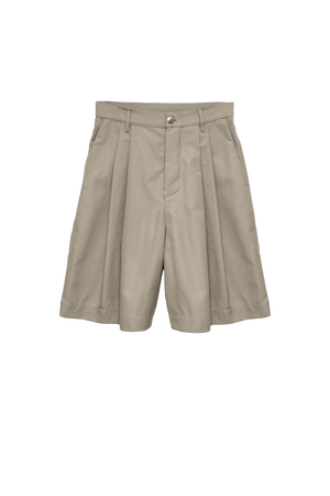 ARCHETYPE Billowing Shorts in beige cotton canvas