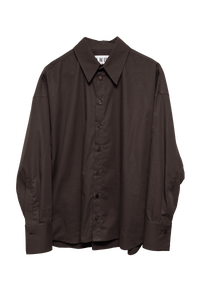 ARCHETYPE Billowing Shirt in Brown Cotton Poplin