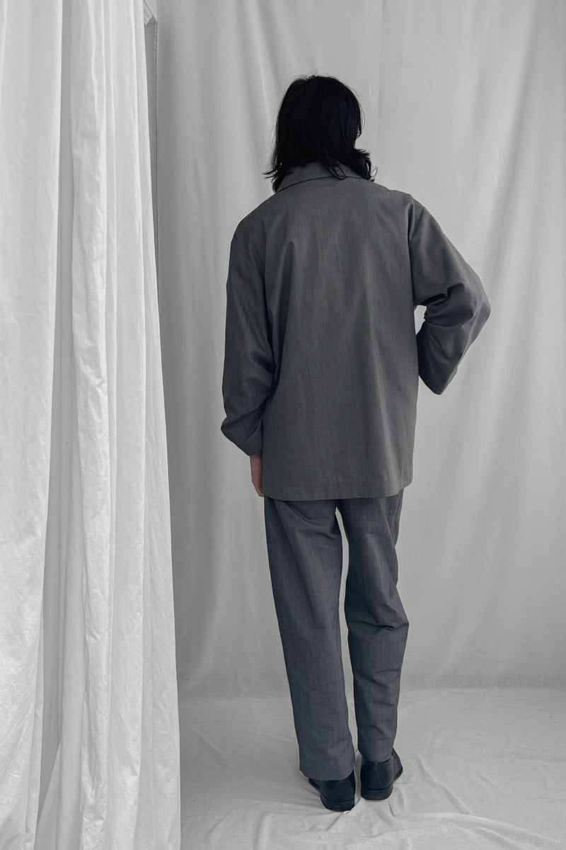 ARCHETYPE Pinching vest in grey herringbone cotton