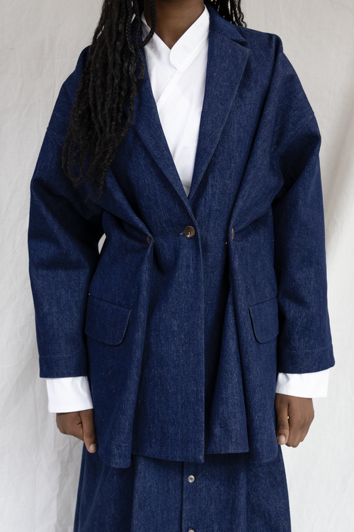 ARCHETYPE Folded Vest in Indigo Denim