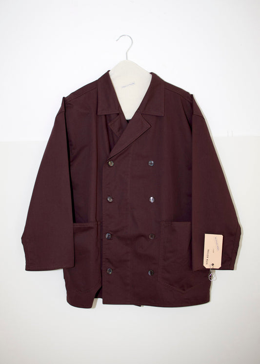 Jacket in Plum Cotton Twill