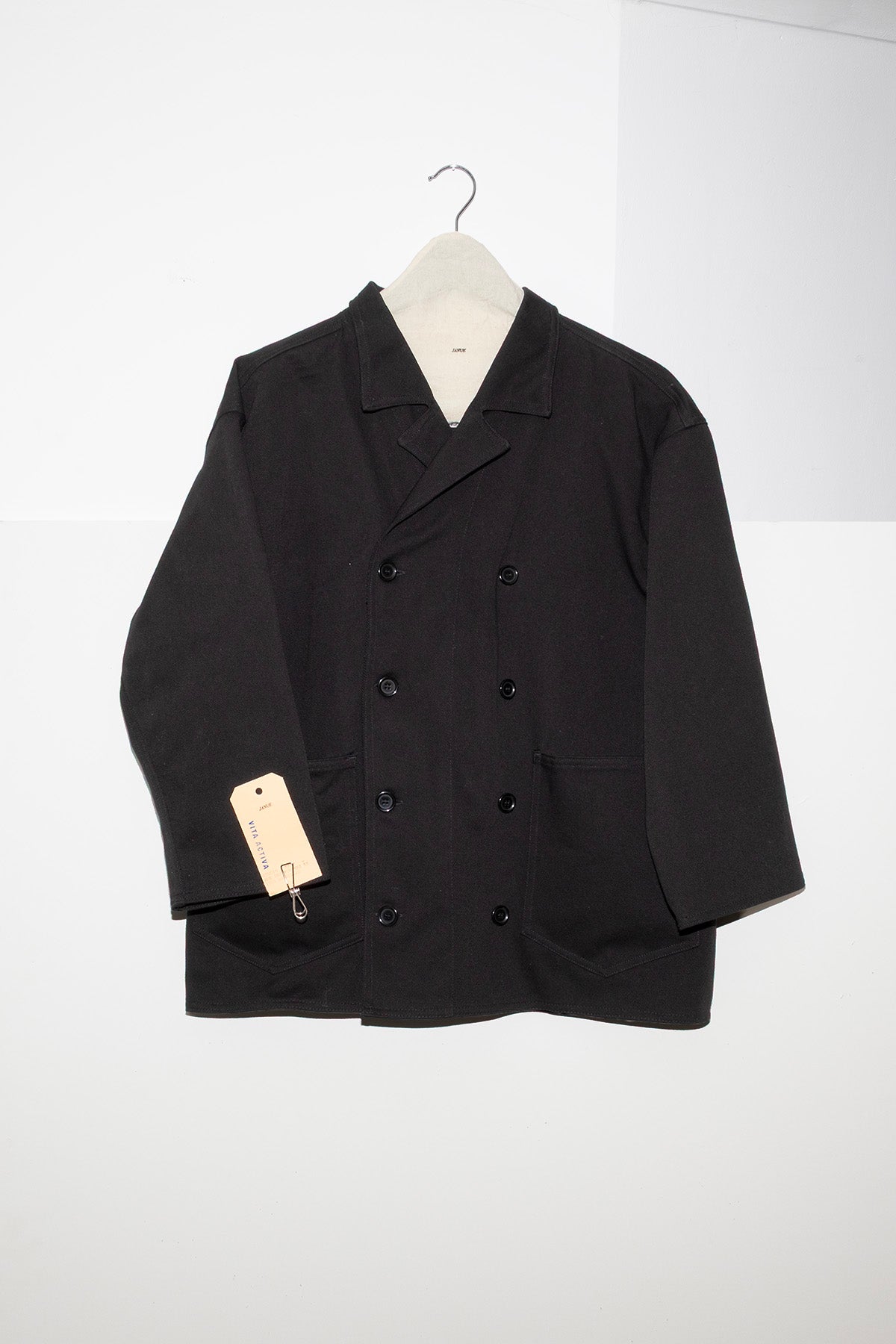 Jacket in Heavy Black Cotton