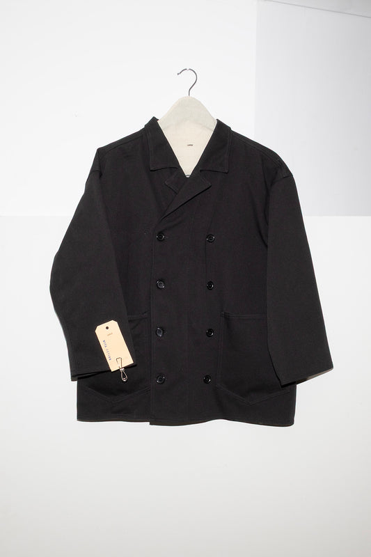 Jacket in Heavy Black Cotton