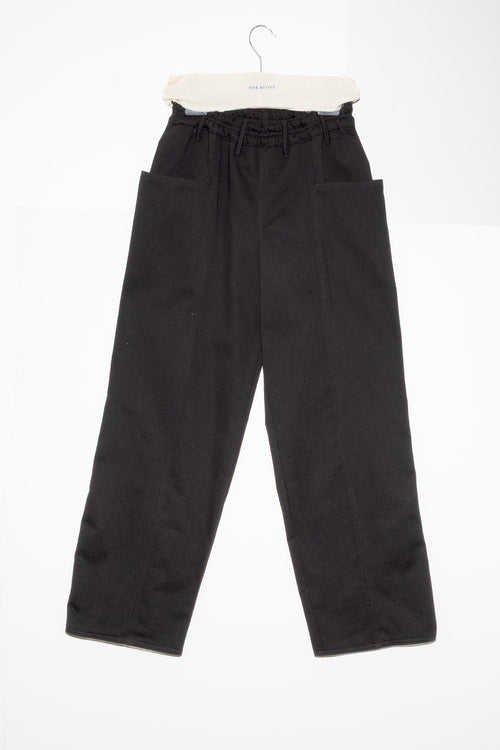VITA ACTIVA Trouze Trousers in Heavy Black Cotton