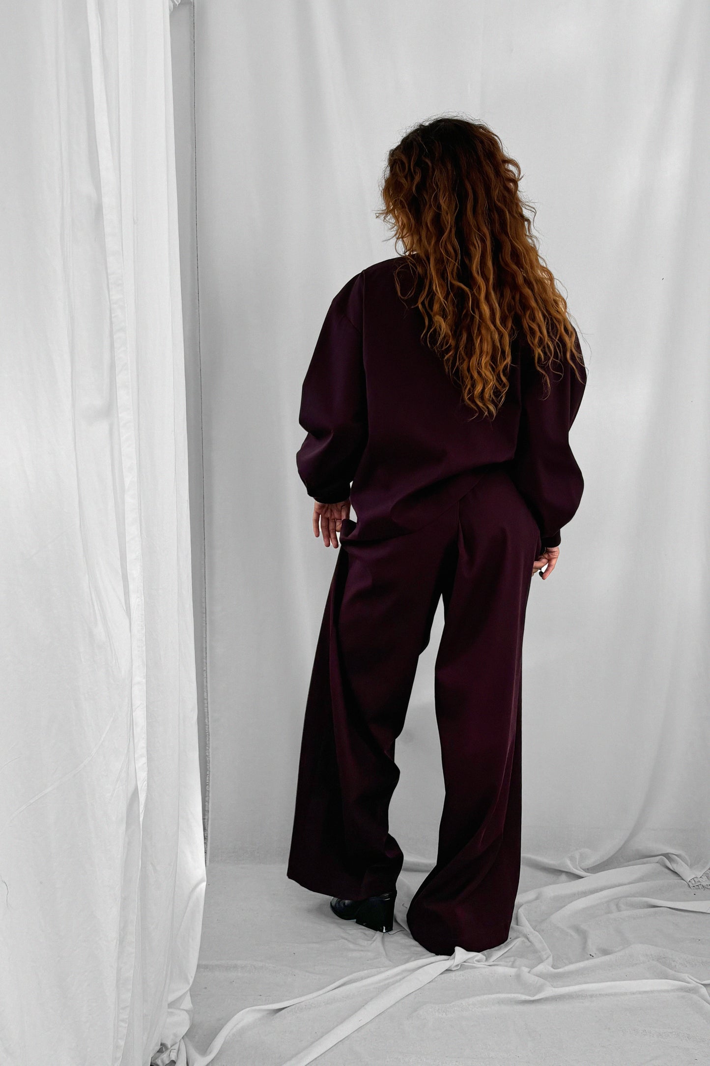 ARCHETYPE WIDE PLEATED COTTON TROUSERS