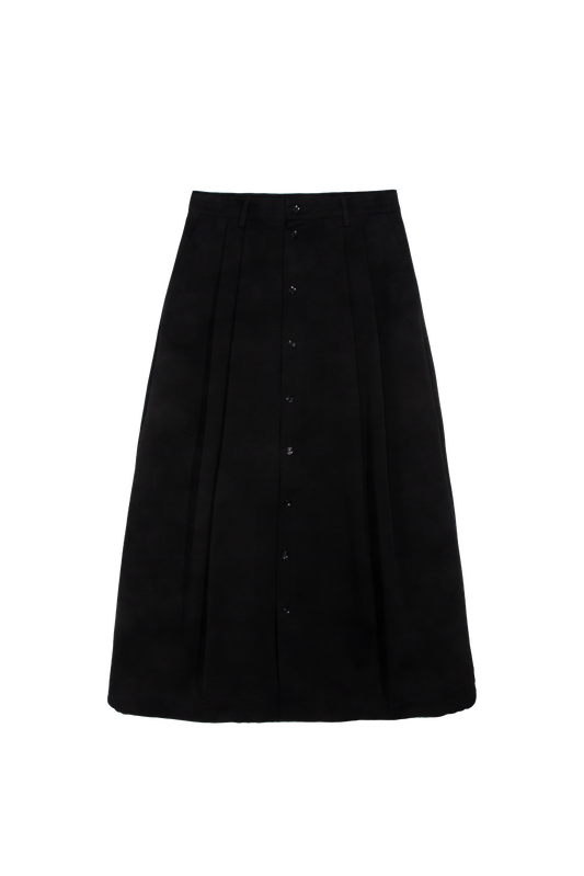 ARCHETYPE Billowing skirt in black cotton poplin