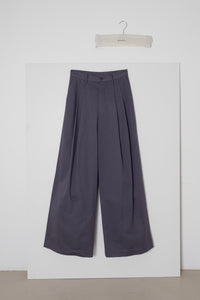 ARCHETYPE Billowing Trousers in Pigeon Grey Cotton