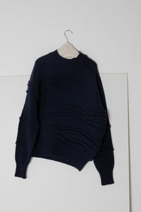 Archetype Pinching Sweater in Navy Virgin Wool