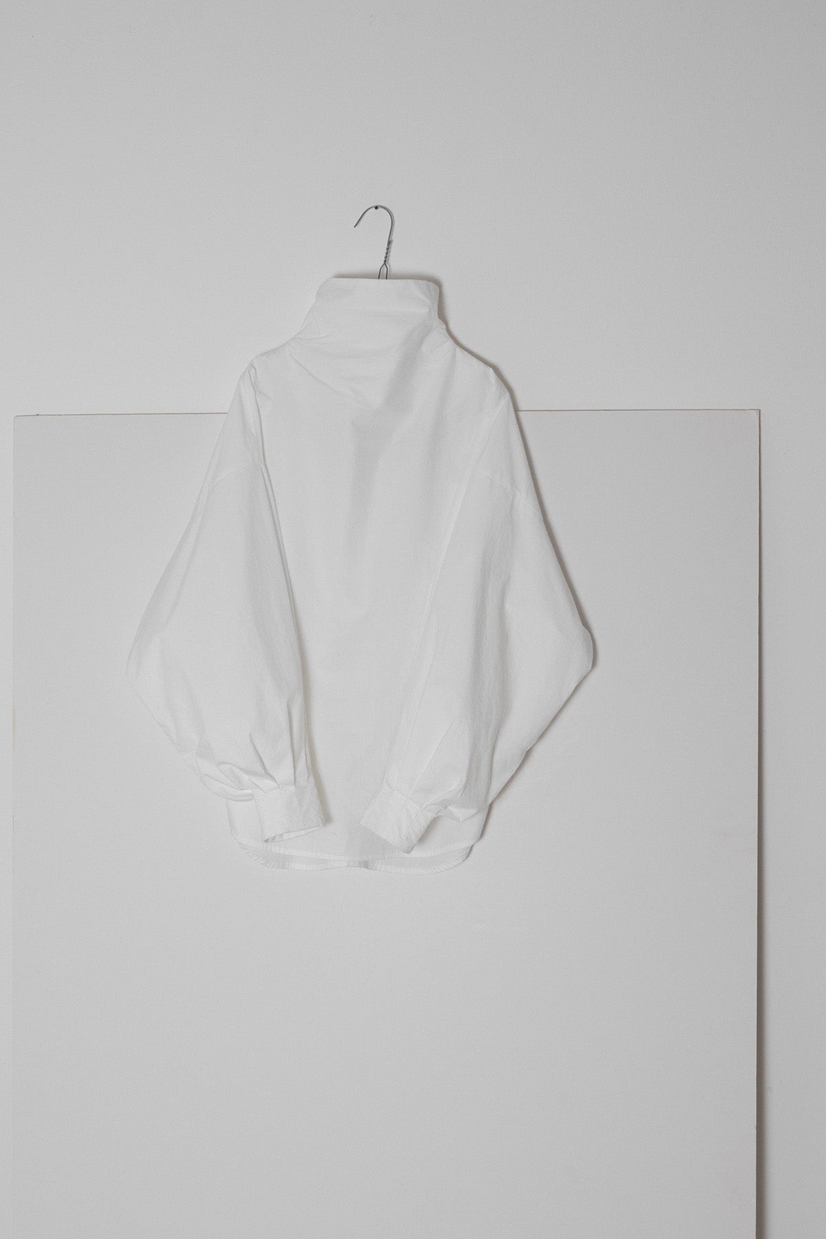 Indulging Top in White Cotton Poplin (with collar)