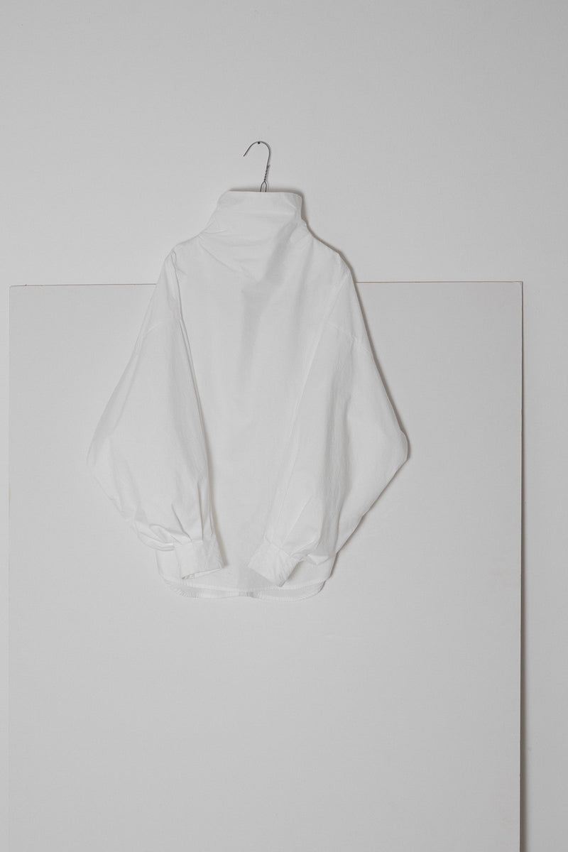 ARCHETYPE Indulging top in white cotton poplin (with collar)