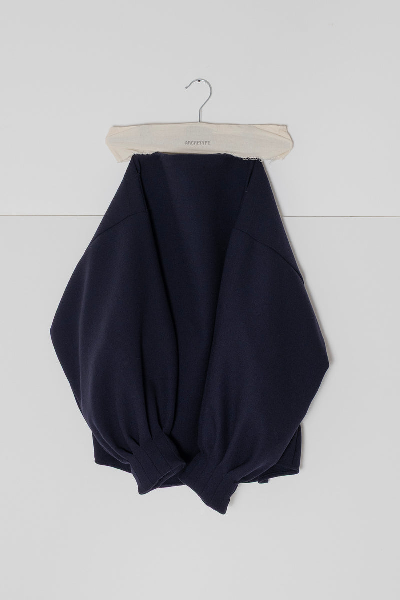 Archetype Indulging Top in Navy Wool Crepe