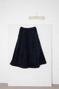 ARCHETYPE Wringing Skirt in Navy Cashmere Fleece