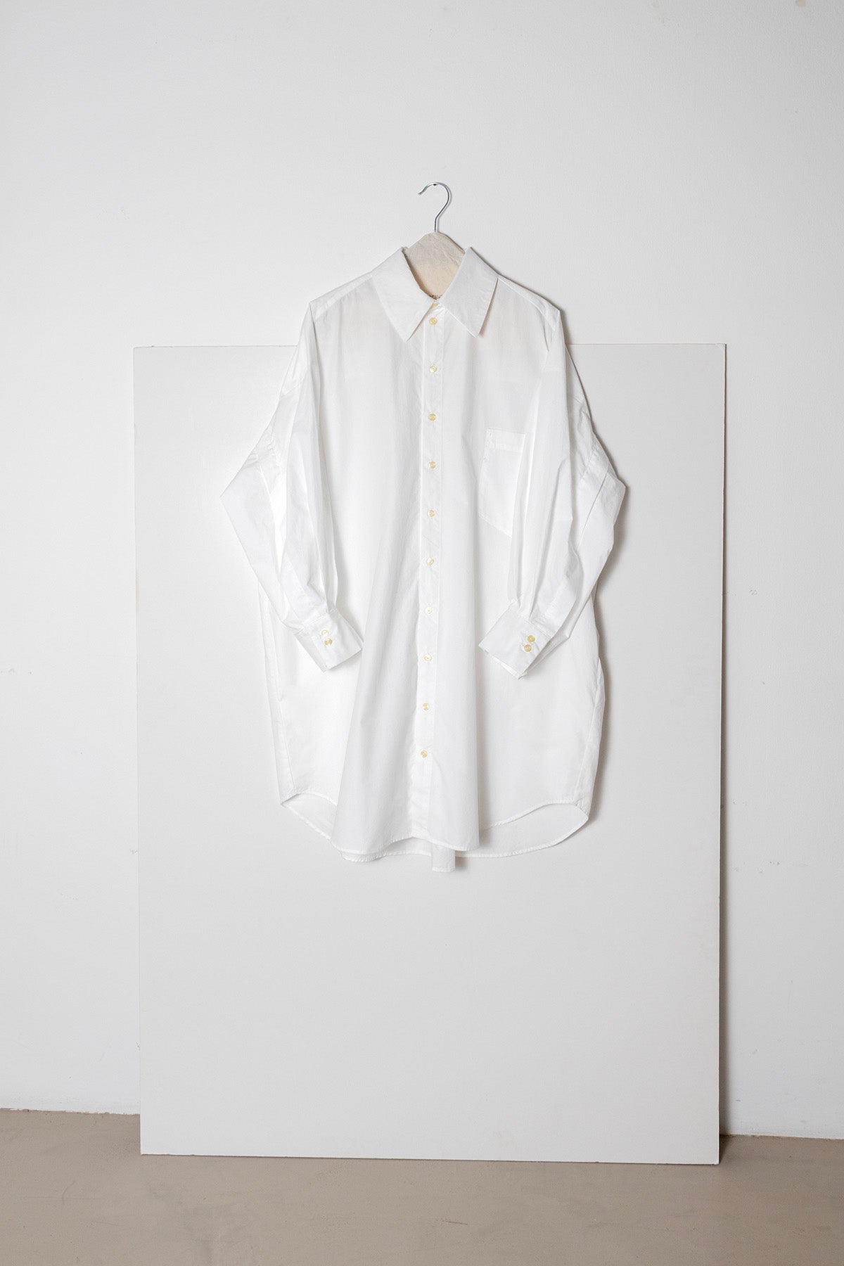 Shirt / Dress in White Cotton Poplin
