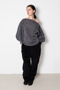 ARCHETYPE Indulging Top in Grey Crisp Cotton