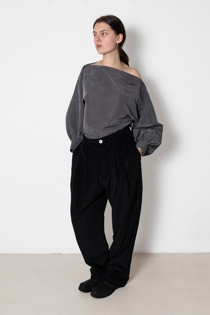 ARCHETYPE Indulging Top in Grey Crisp Cotton