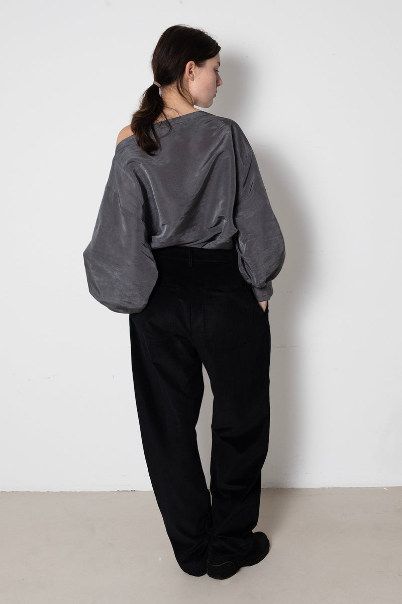ARCHETYPE Indulging Top in Grey Crisp Cotton