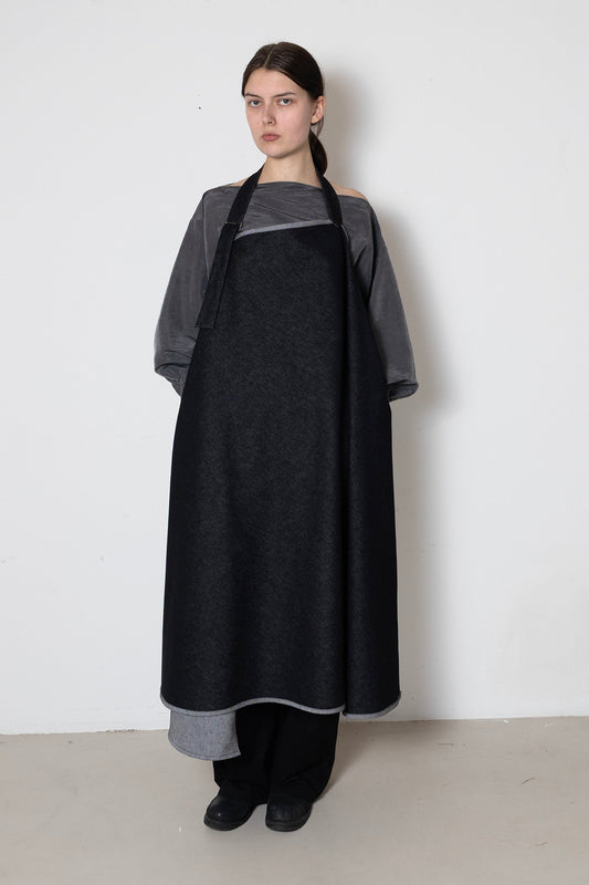 Apron in Black Denim