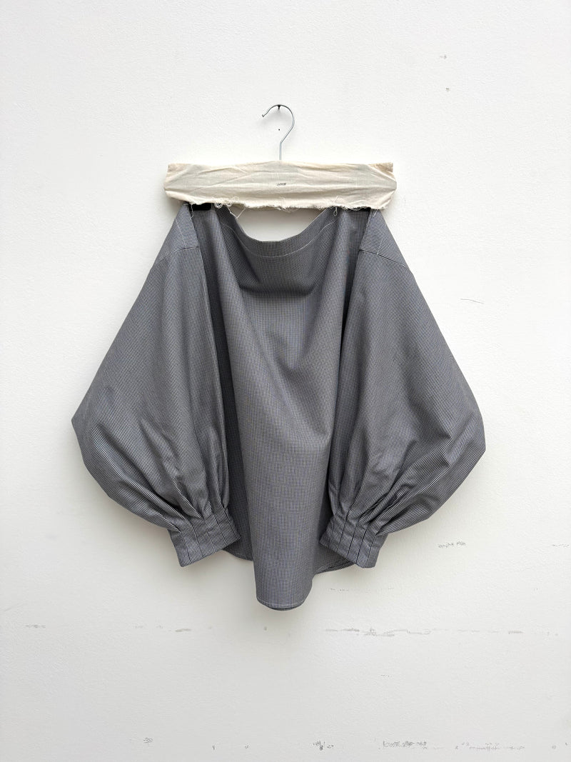 ARCHETYPE Indulging Top in Black Houndstooth Cotton