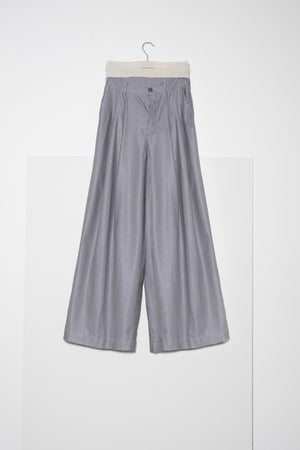 ARCHETYPE Billowing Trousers in Black Houndstooth Cotton