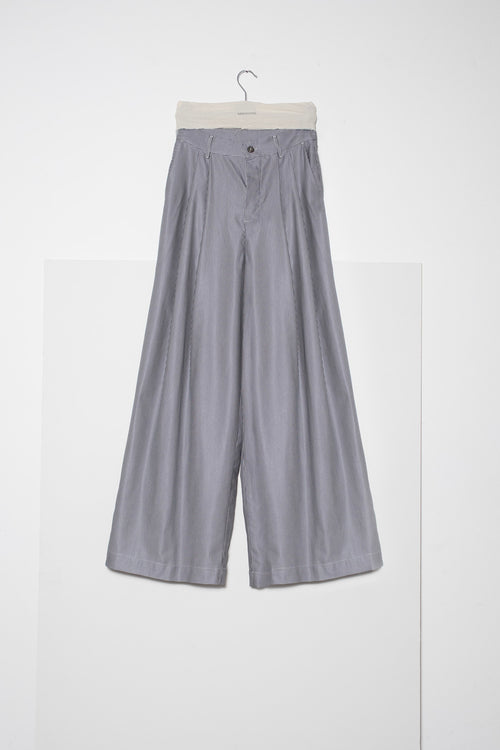 ARCHETYPE Billowing Trousers in Black Houndstooth Cotton