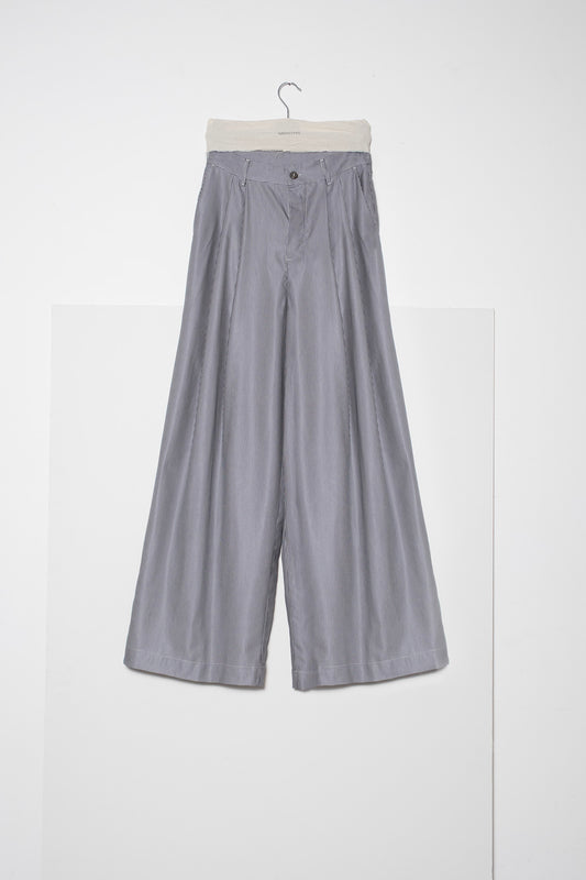 Billowing Trousers in Black Houndstooth Cotton