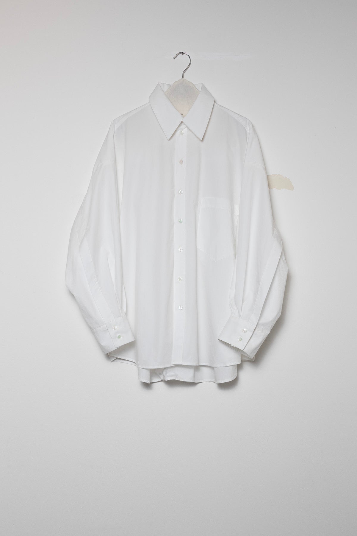 Shirt in White Cotton Poplin