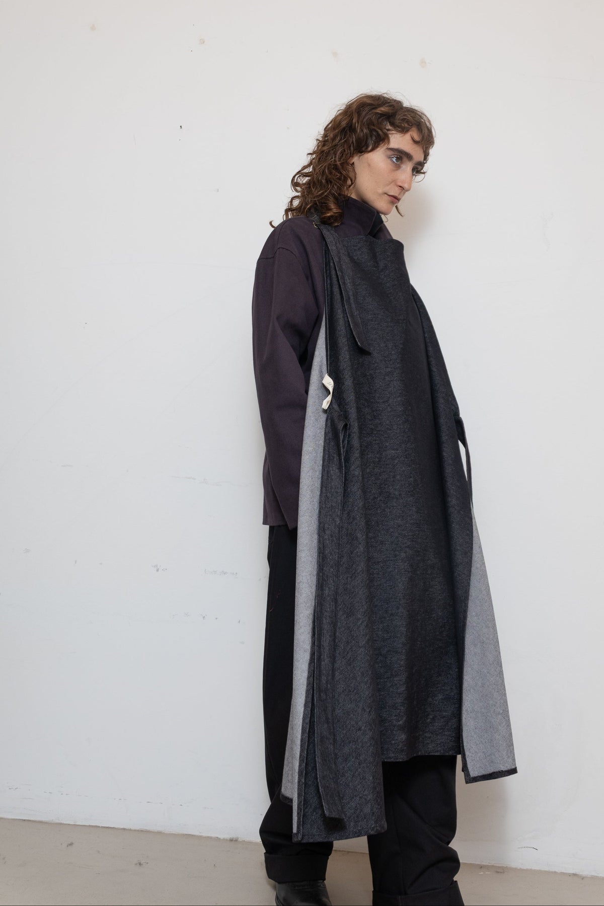 Apron in Black Denim