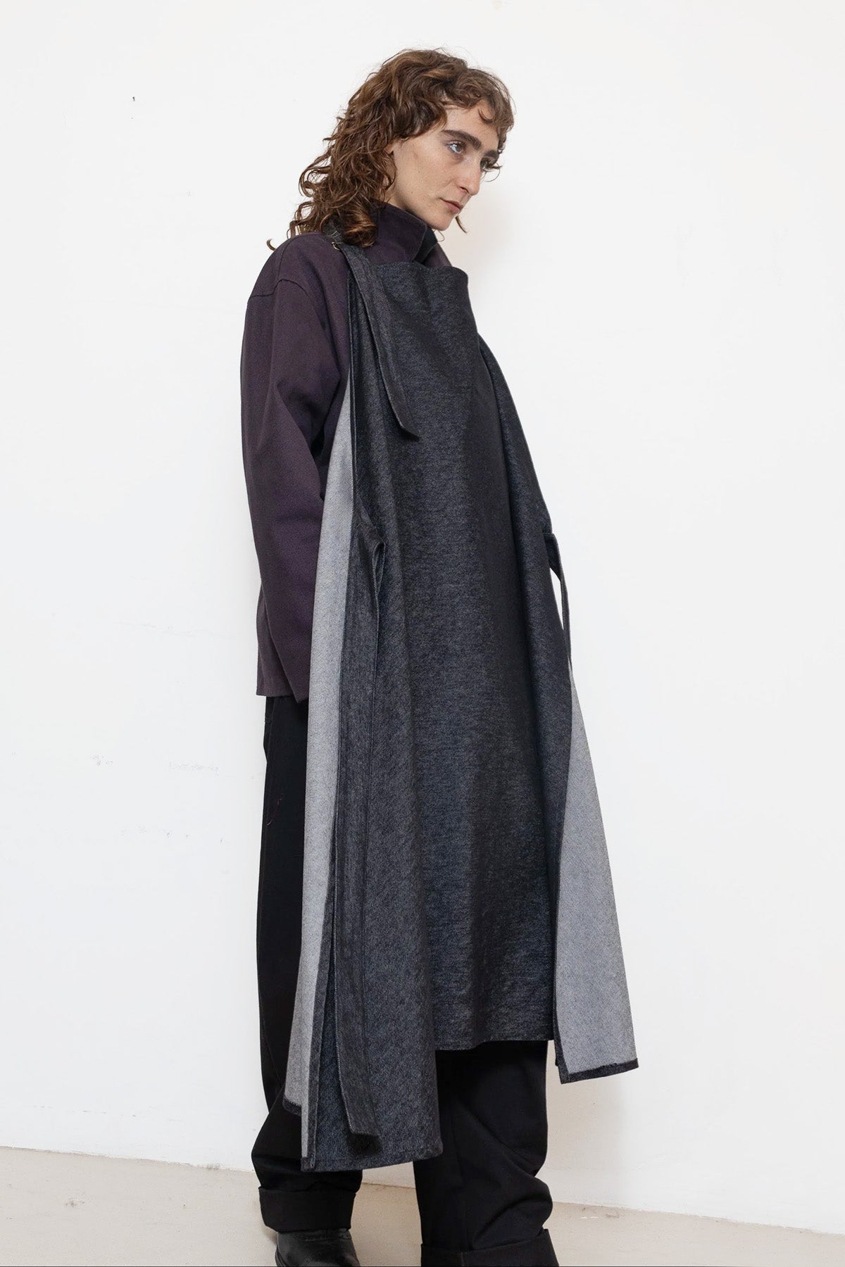 Apron in Black Denim