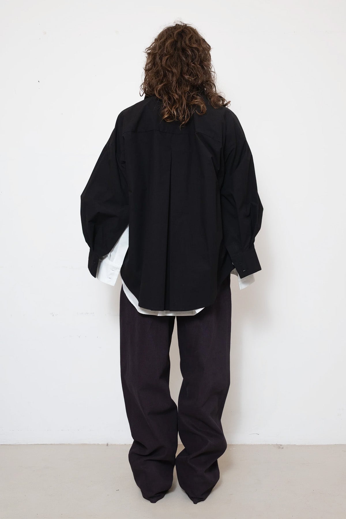 Shirt in Black Cotton Poplin