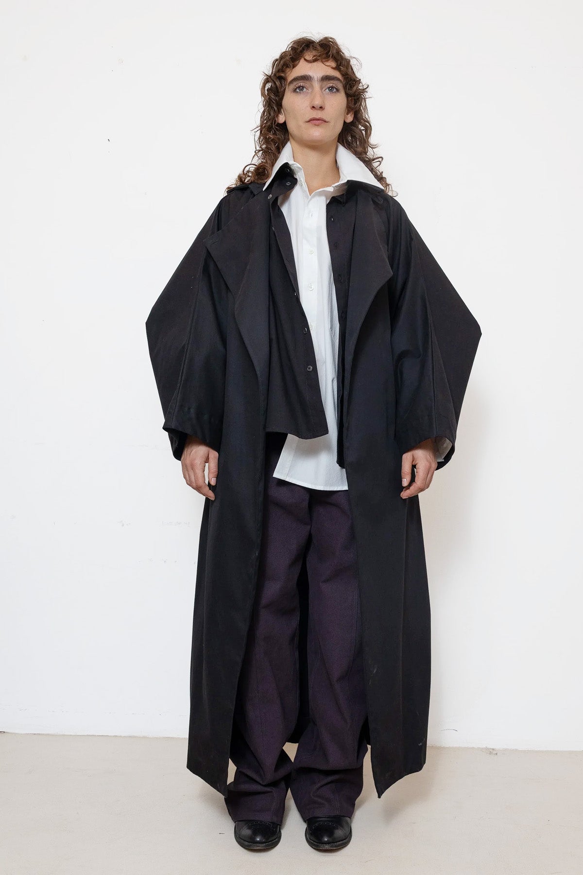 Parka Coat in Black Waterproof Cotton