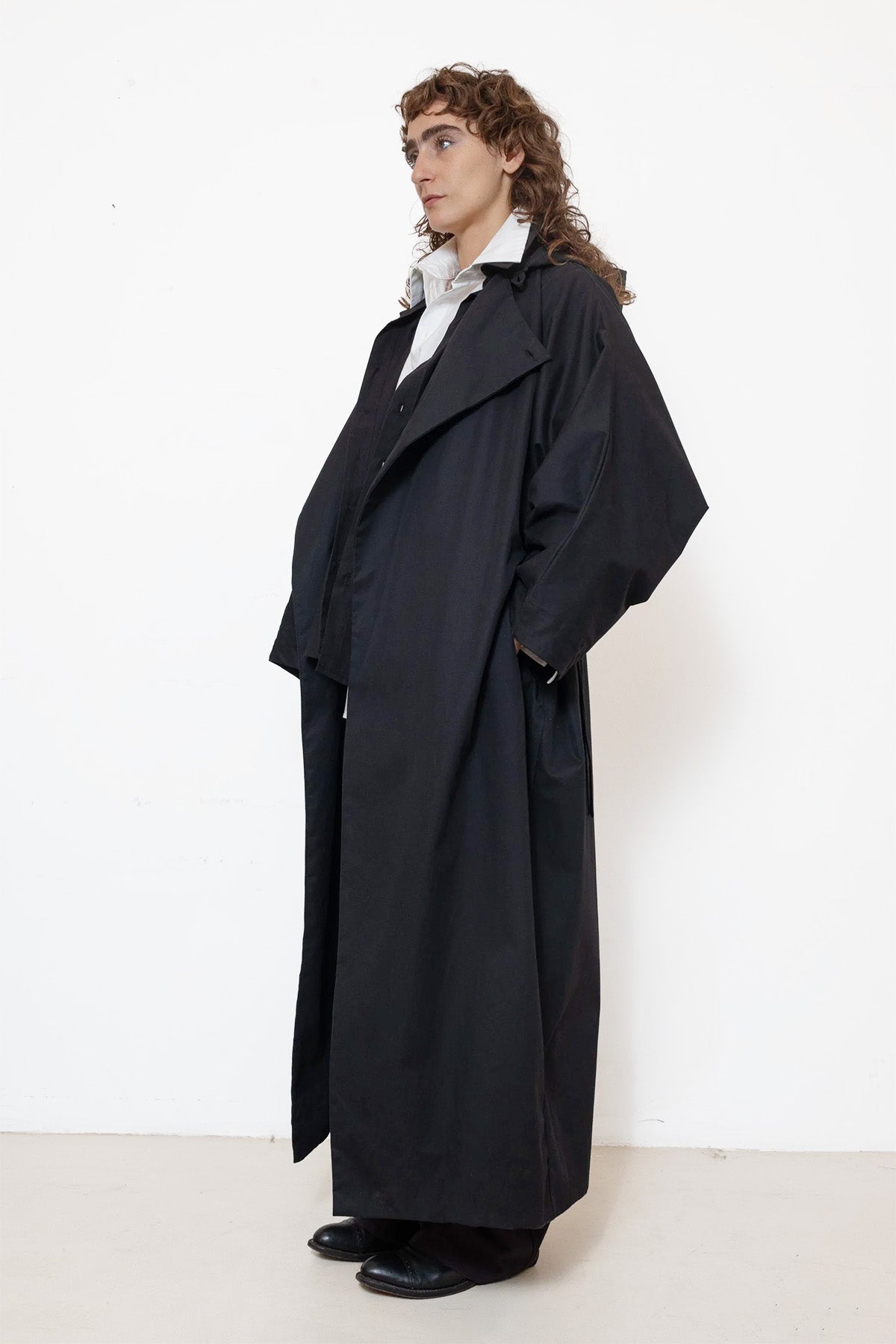Parka Coat in Black Waterproof Cotton