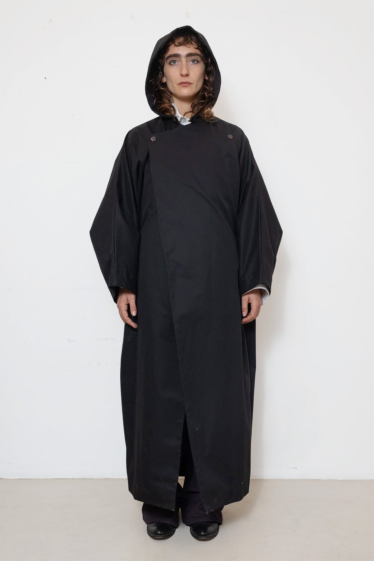 Parka Coat in Black Waterproof Cotton