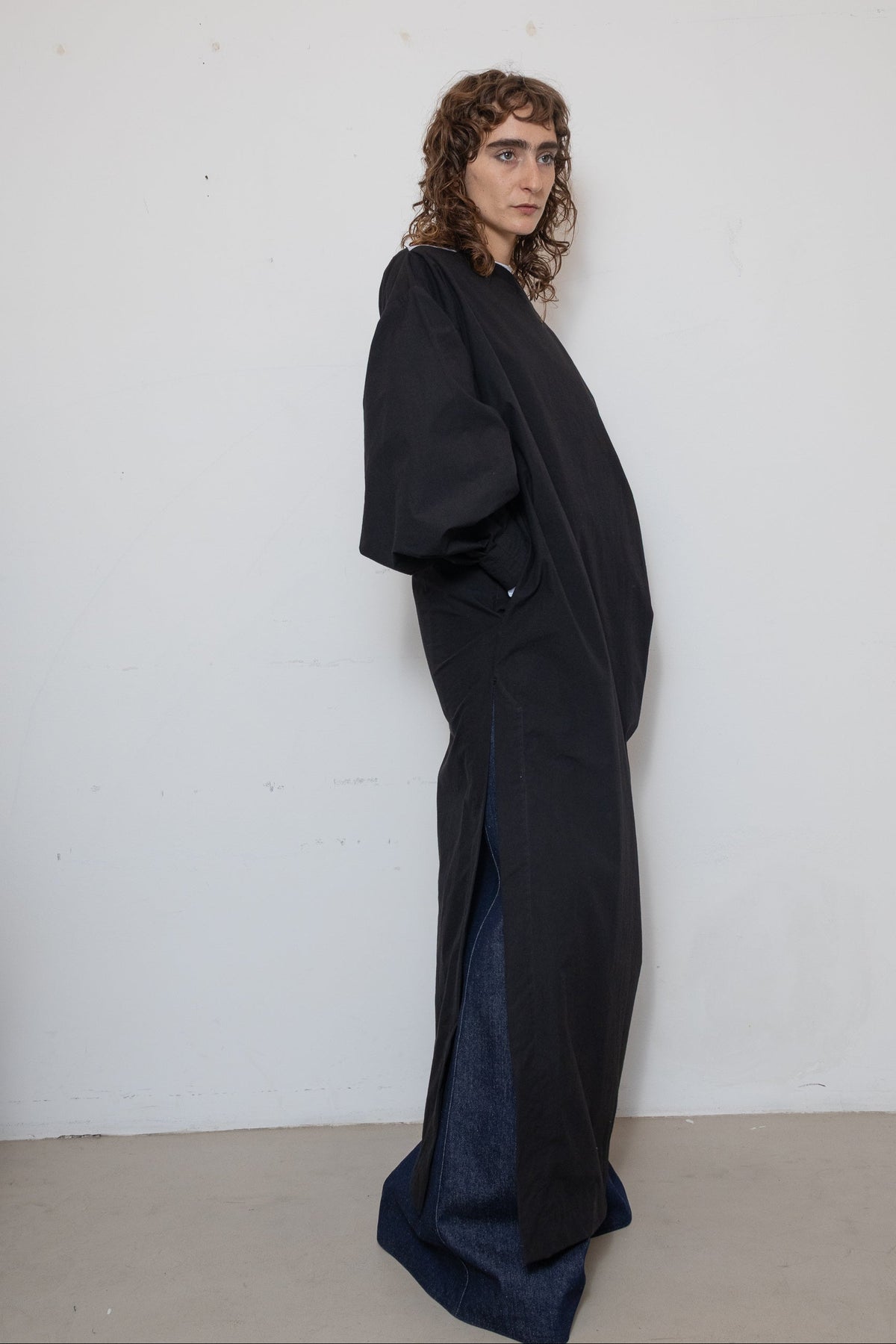 Indulging Dress in Black Cotton Poplin