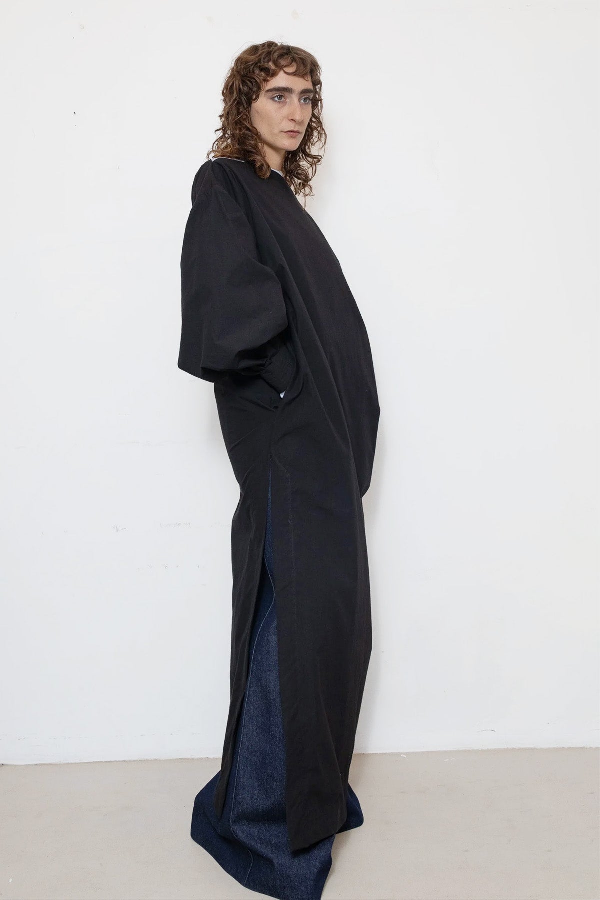 Indulging Dress in Black Cotton Poplin