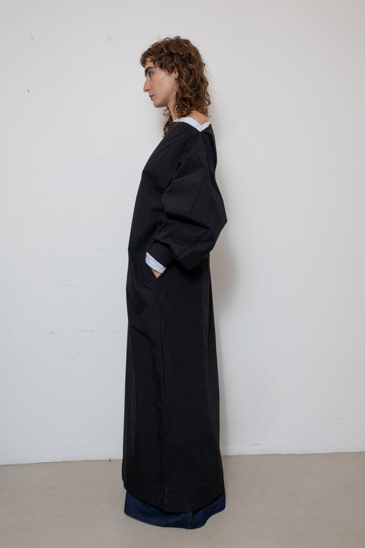 Indulging Dress in Black Cotton Poplin