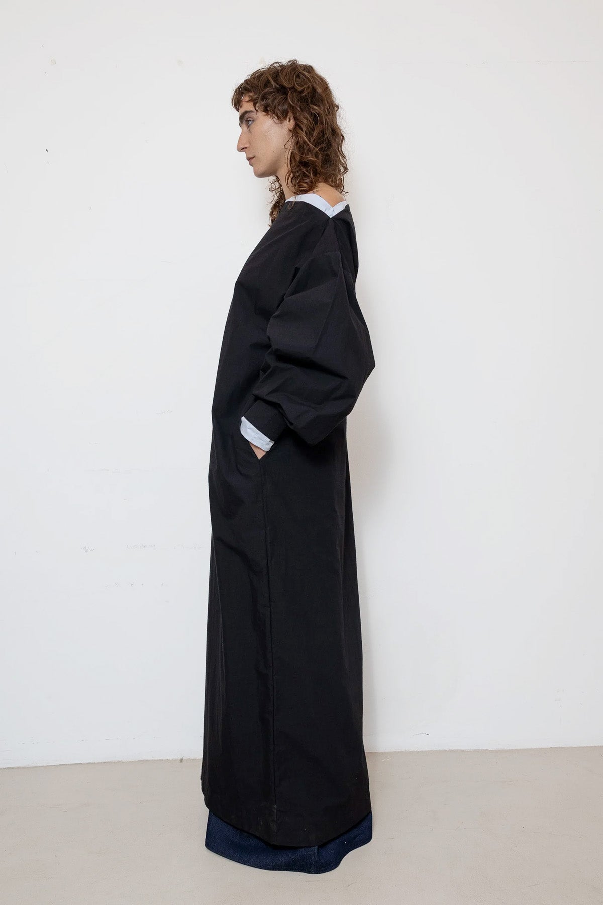 Indulging Dress in Black Cotton Poplin