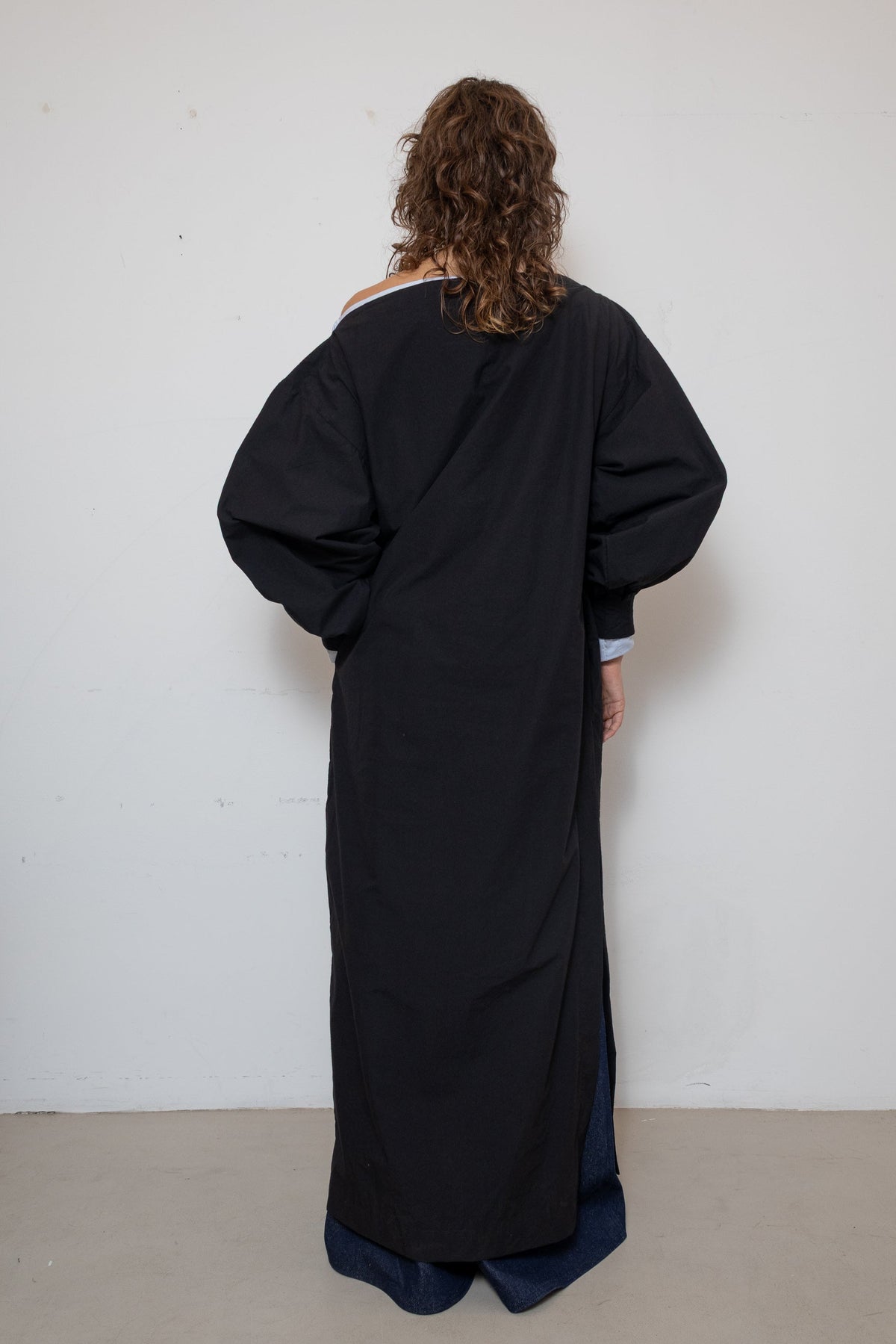 Indulging Dress in Black Cotton Poplin