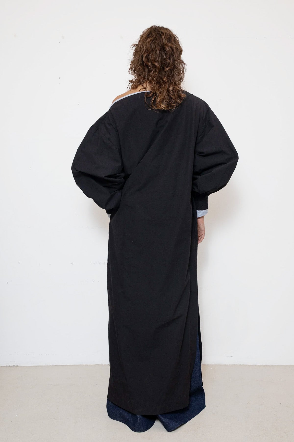Indulging Dress in Black Cotton Poplin