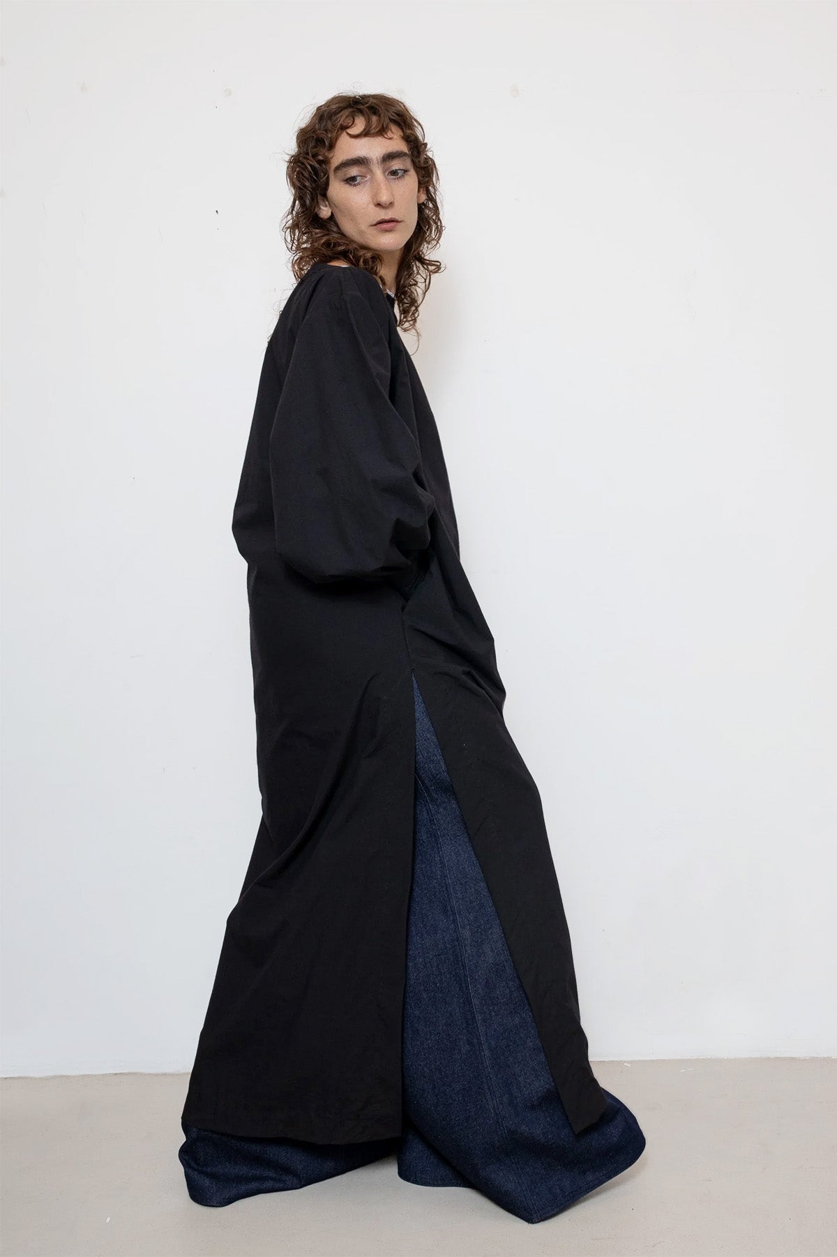 Indulging Dress in Black Cotton Poplin