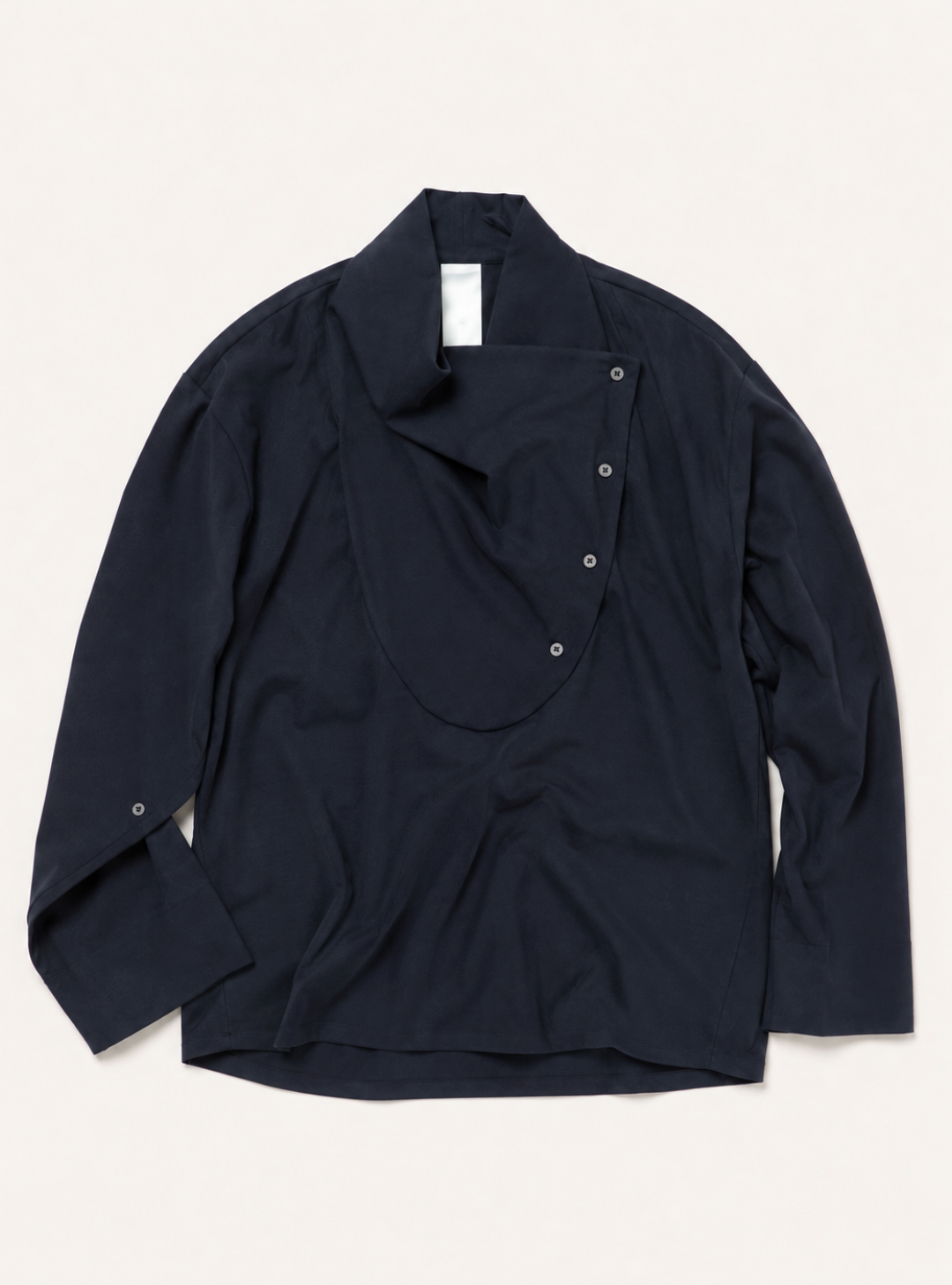 Tuxedo Shirt in Navy Cotton Poplin