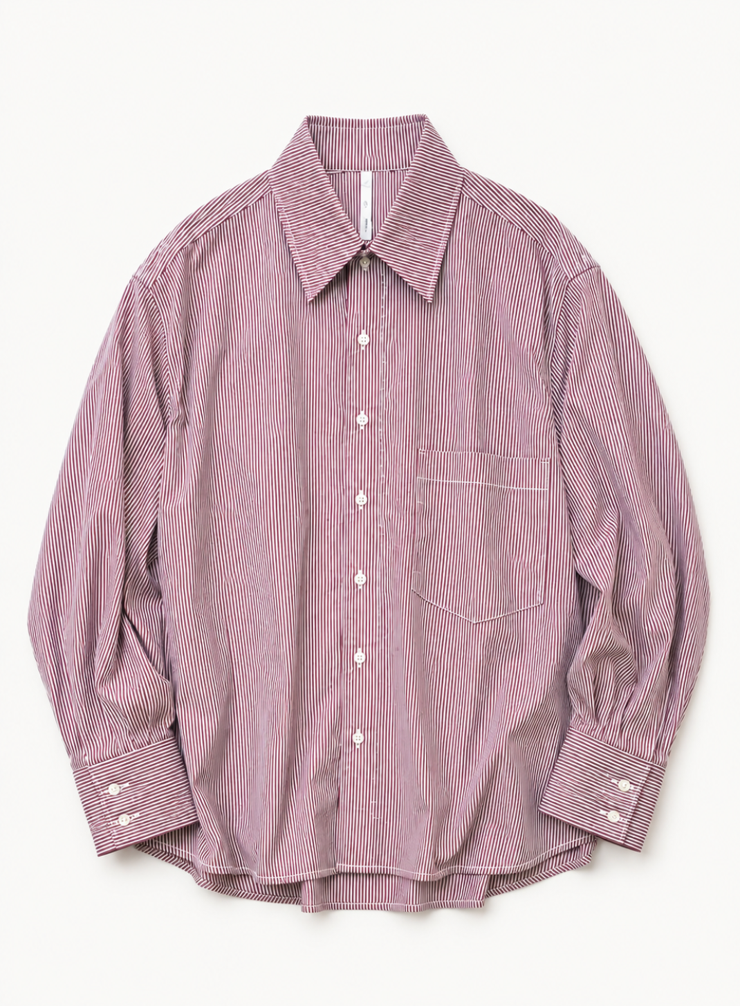 ARCHETYPE Shirt in Red Pinstriped Cotton Poplin