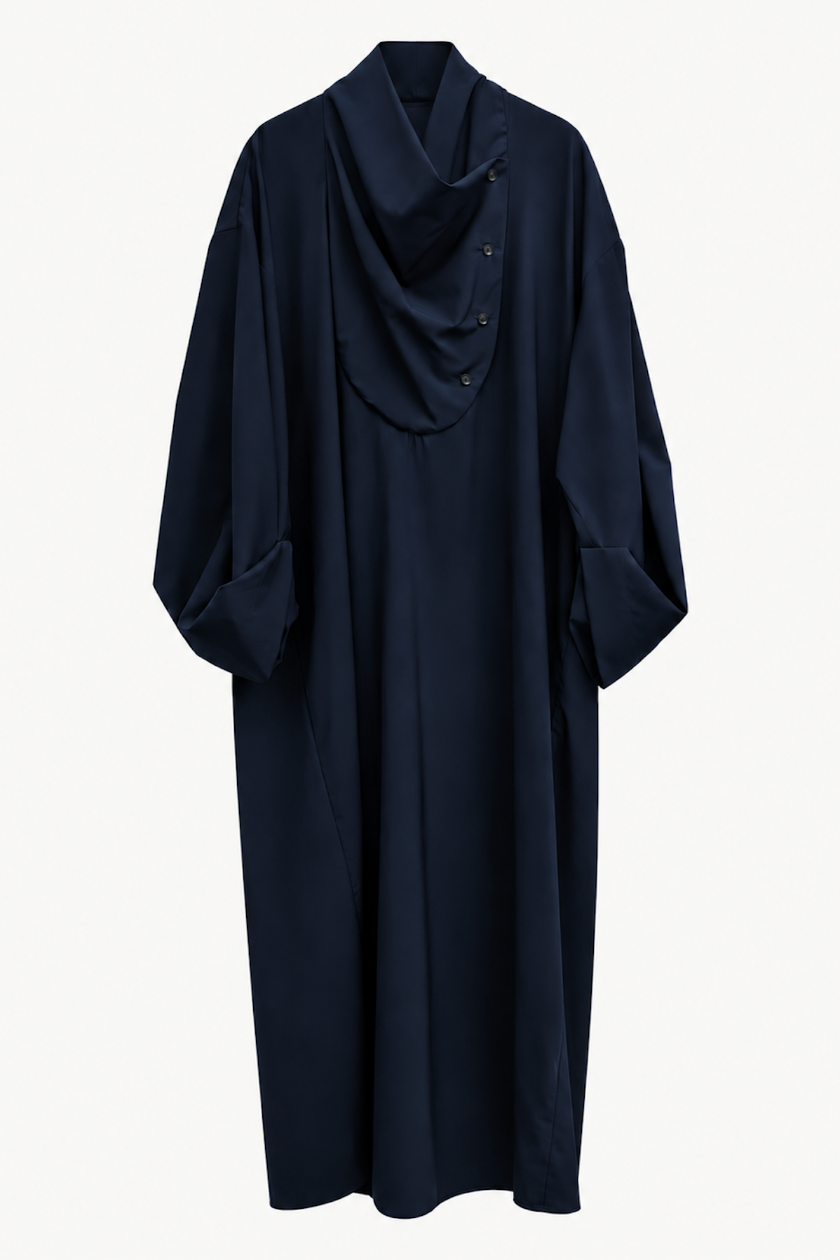 Tuxedo Dress in Navy Cool Wool