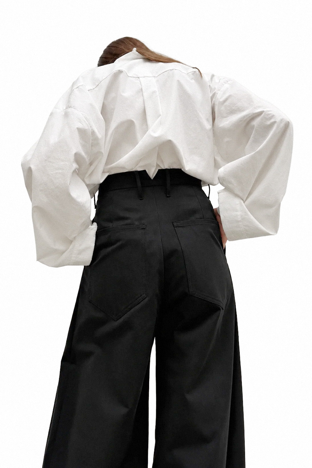 Tuxedo Shirt in White Cotton Poplin