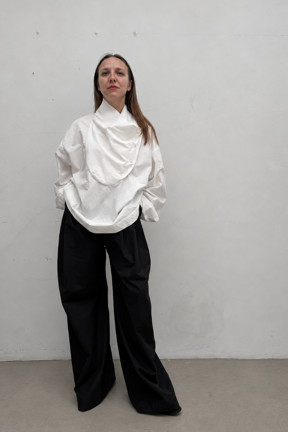 Tuxedo Shirt in White Cotton Poplin